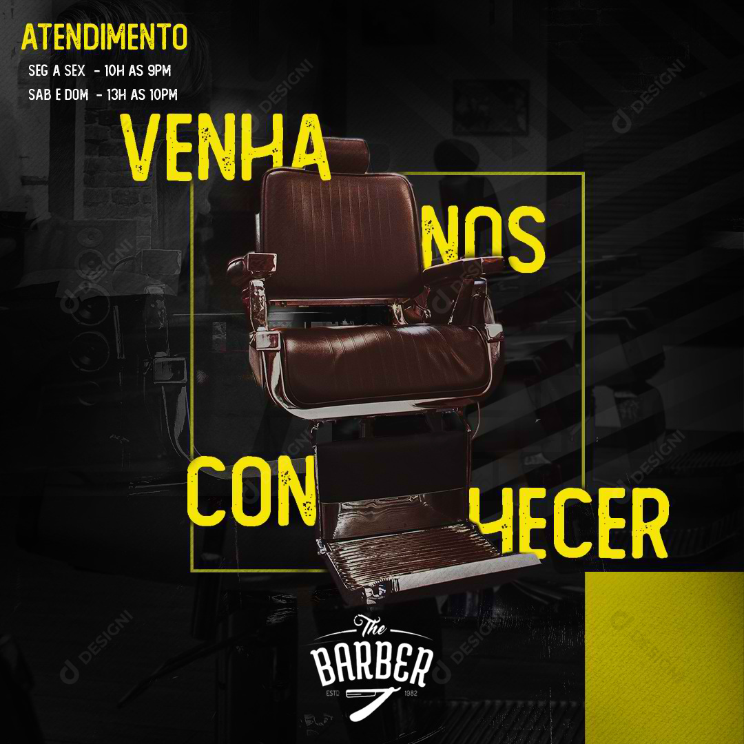 Barbearia PSD Social Media Post Editável Photoshop