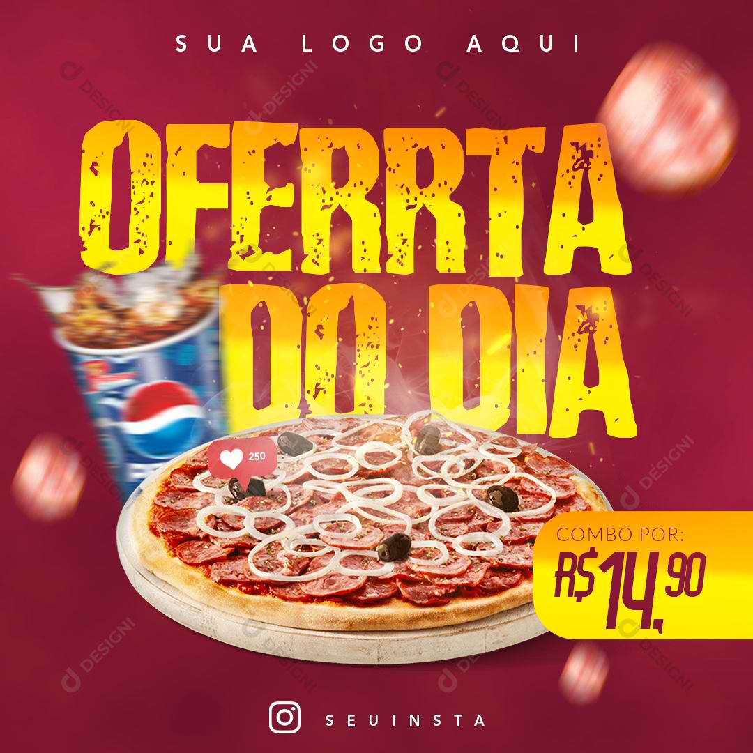 Social Media PSD Pizza Pizzaria Refrigerante Oferta Comida Editável