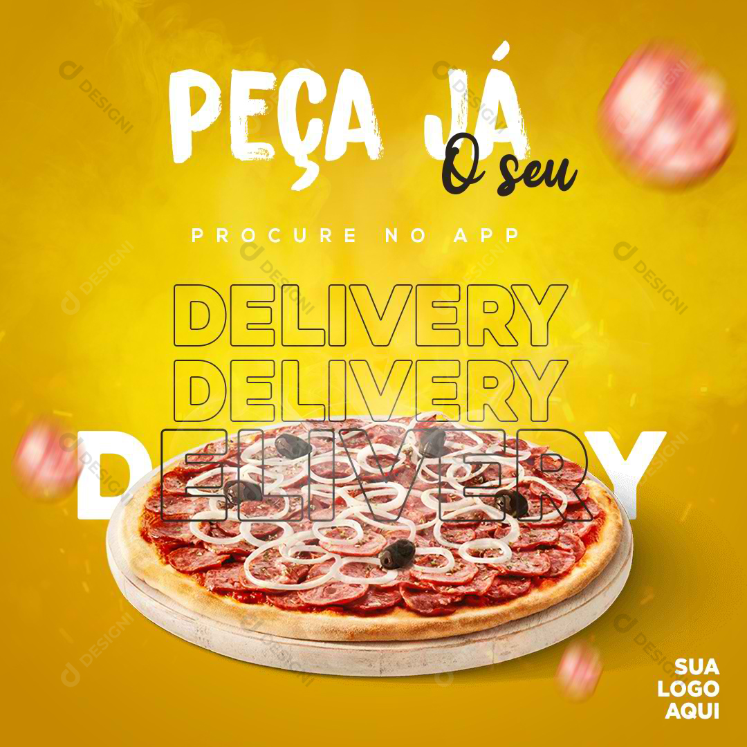 Social Media PSD Pizza Pizzaria Delivery Comida Editável