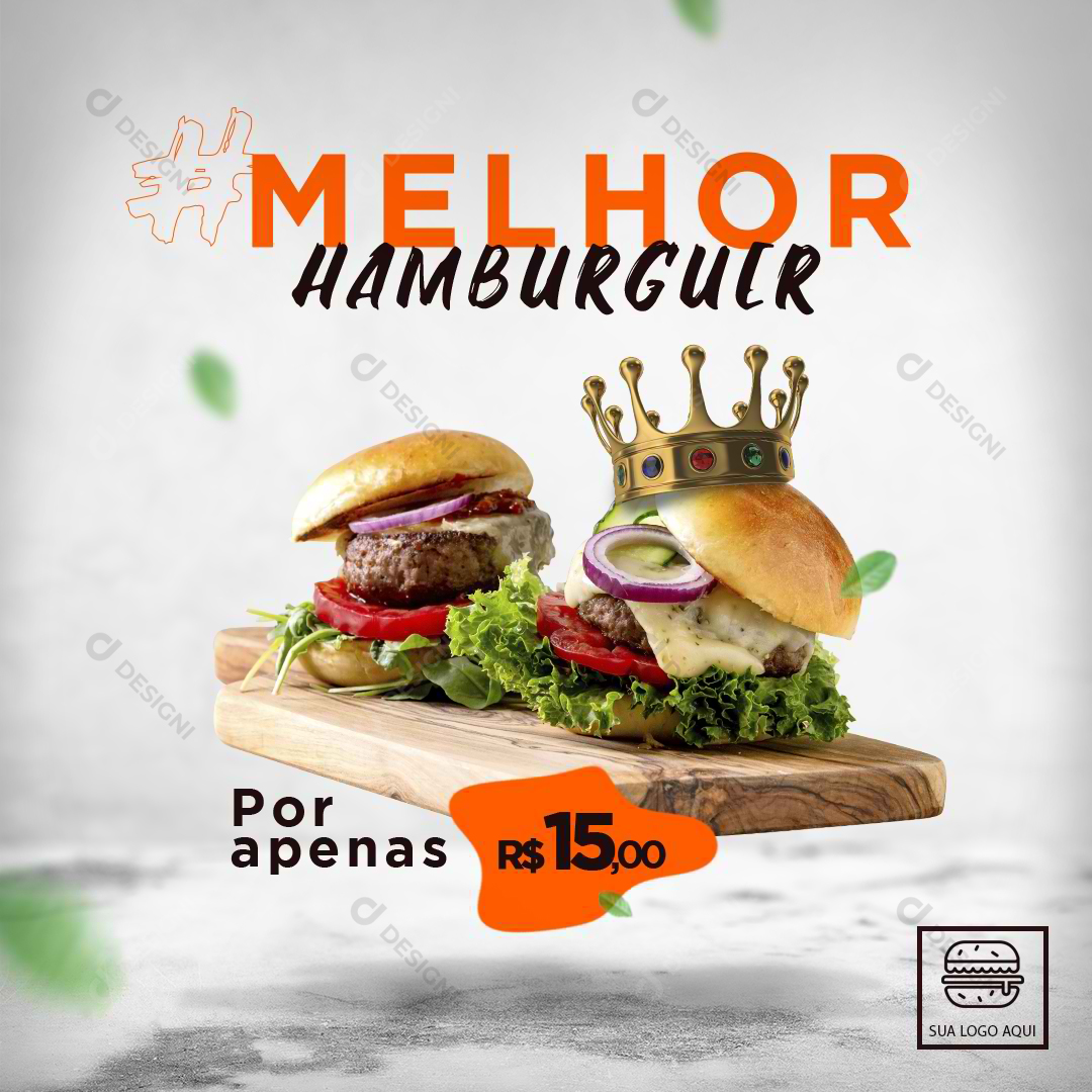 Social Media PSD Hambúrguer Hamburgueria Promoção Comida Editável