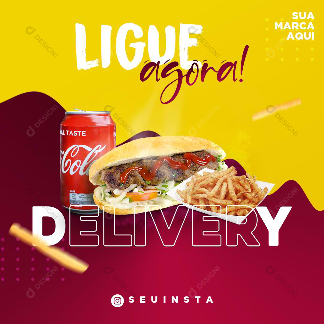 Cachorro Quente Hot Dog Batata Frita Refrigerante Social Media PSD Comida