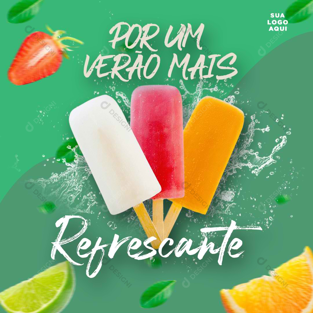 Social Media PSD Picolé Sorveteria Editável Photoshop