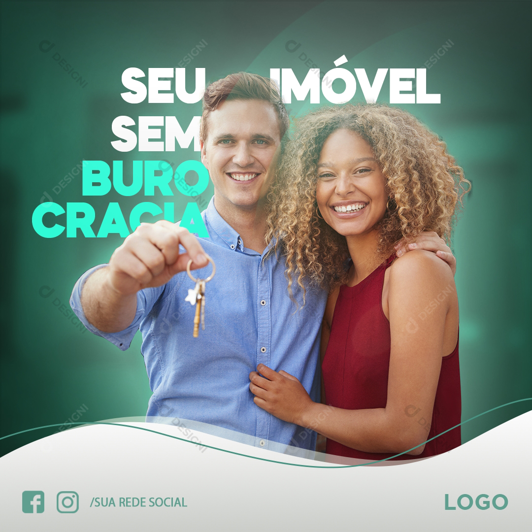 Imobiliária imóveis Social Media PSD Editável