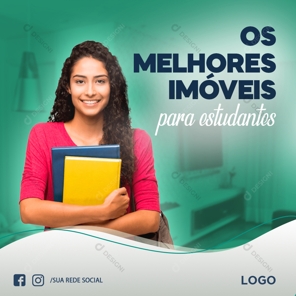 Imobiliária imóveis Social Media PSD Editável