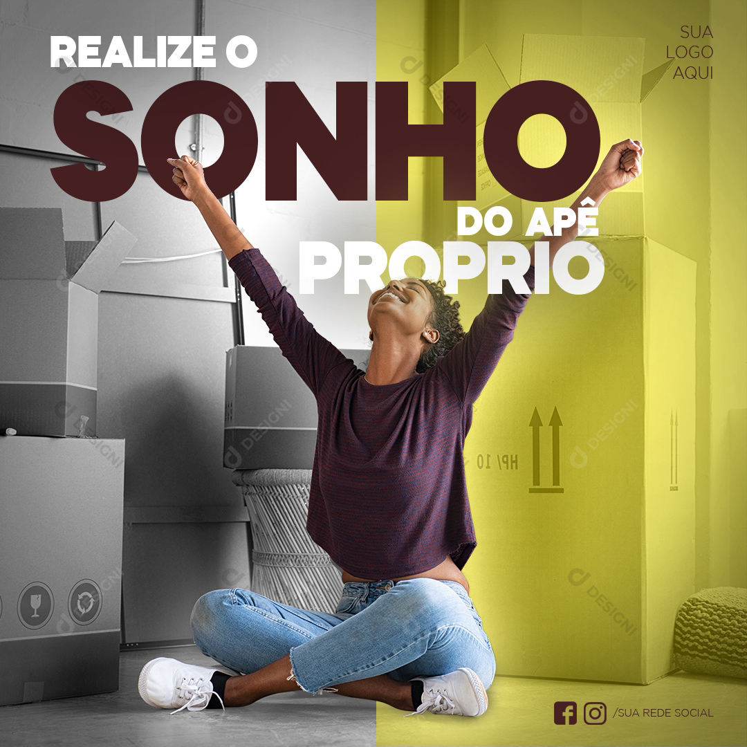 Imobiliária imóveis Social Media PSD Editável