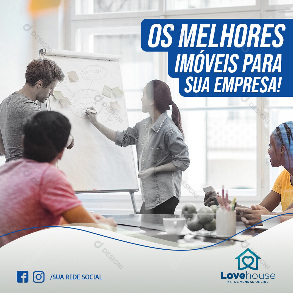 Imobiliária imóveis Social Media PSD Editável