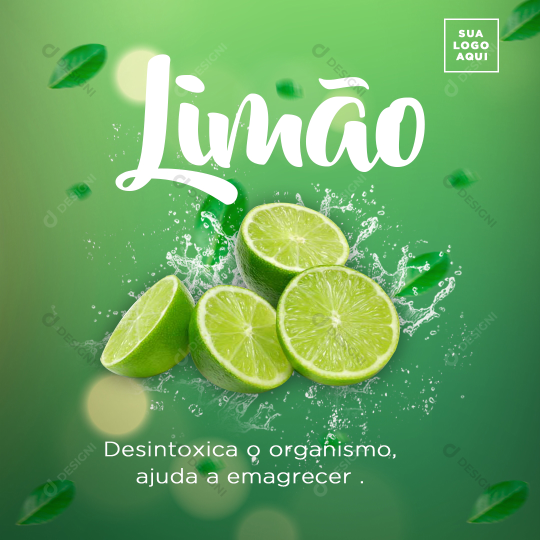 Nutricionista Nutrição Social Media Limão Saudável PSD Editável