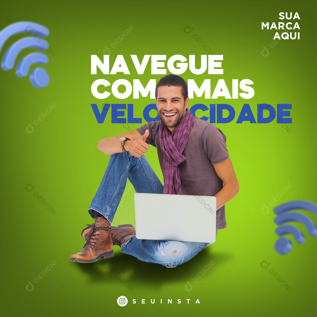 Social Media PSD Provedor de Internet Velocidade Telecom Editável