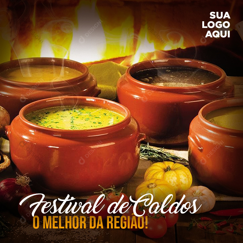 Restaurante Caldos PSD Social Media Comida