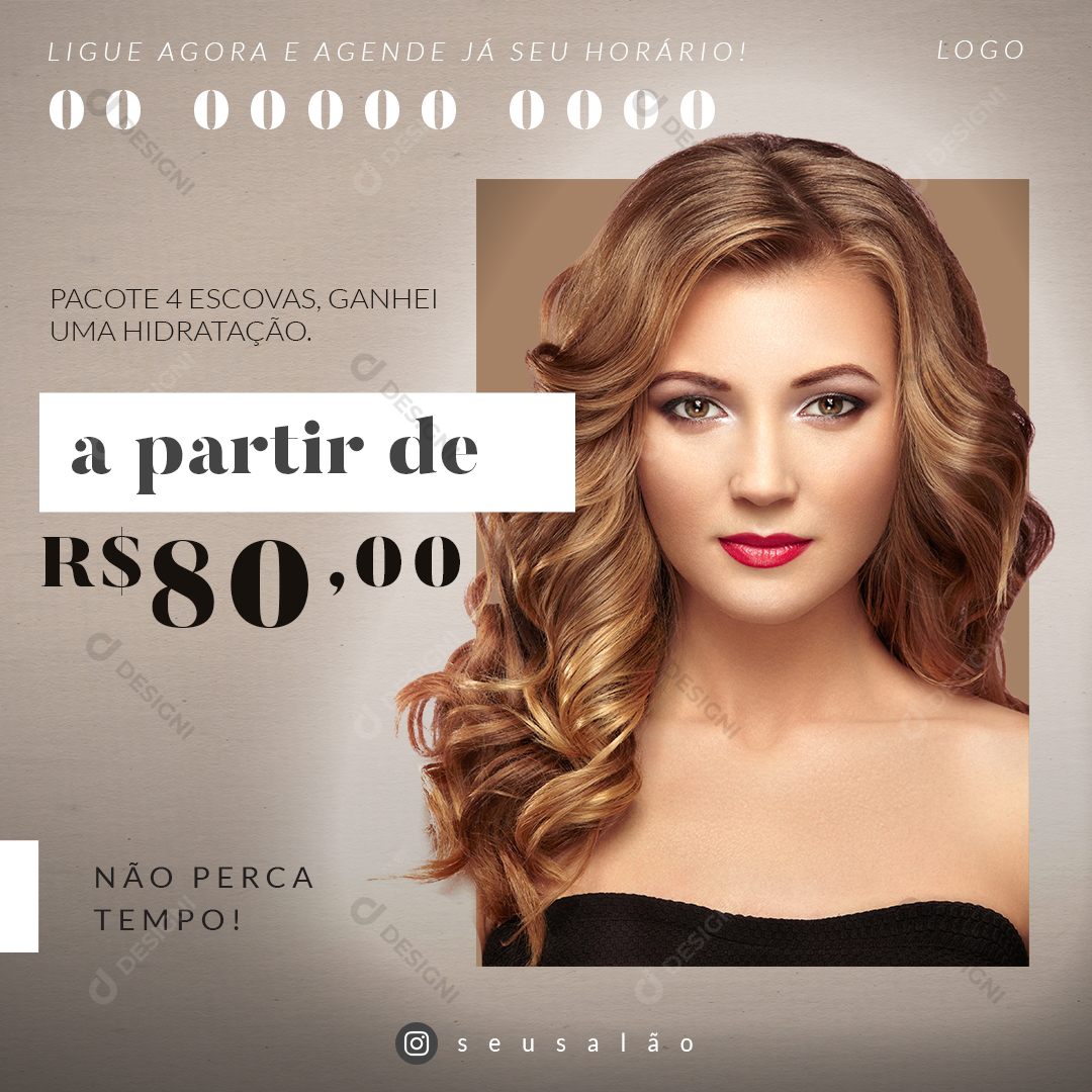 PSD Social Media Salão de Beleza Cabelo Cabelereira Estética Editável