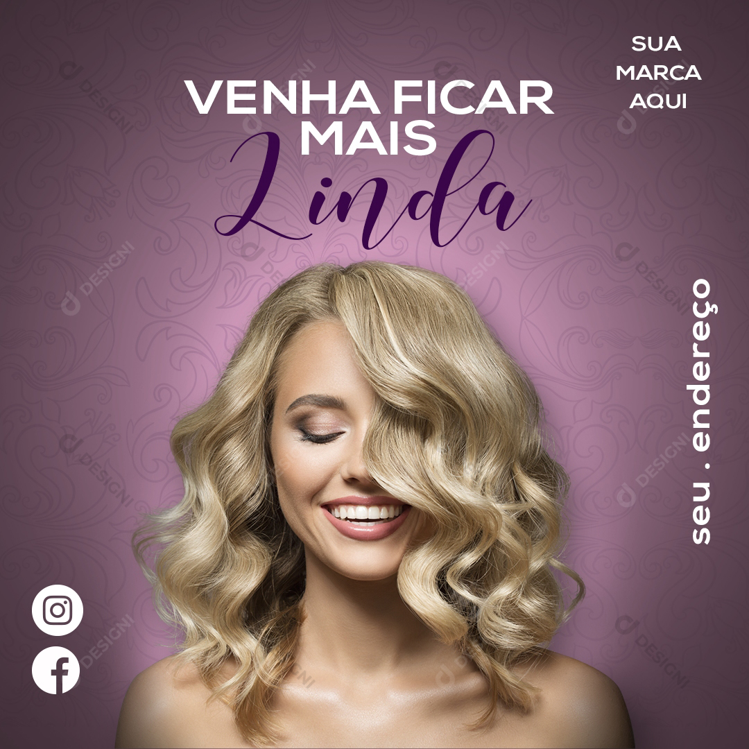 PSD Social Media Salão de Beleza Cabelo Cabelereira Estética Editável