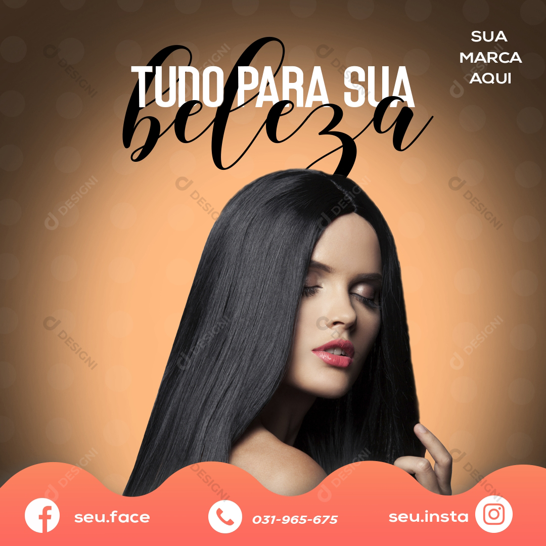 PSD Social Media Salão de Beleza Cabelo Cabelereira Estética Editável