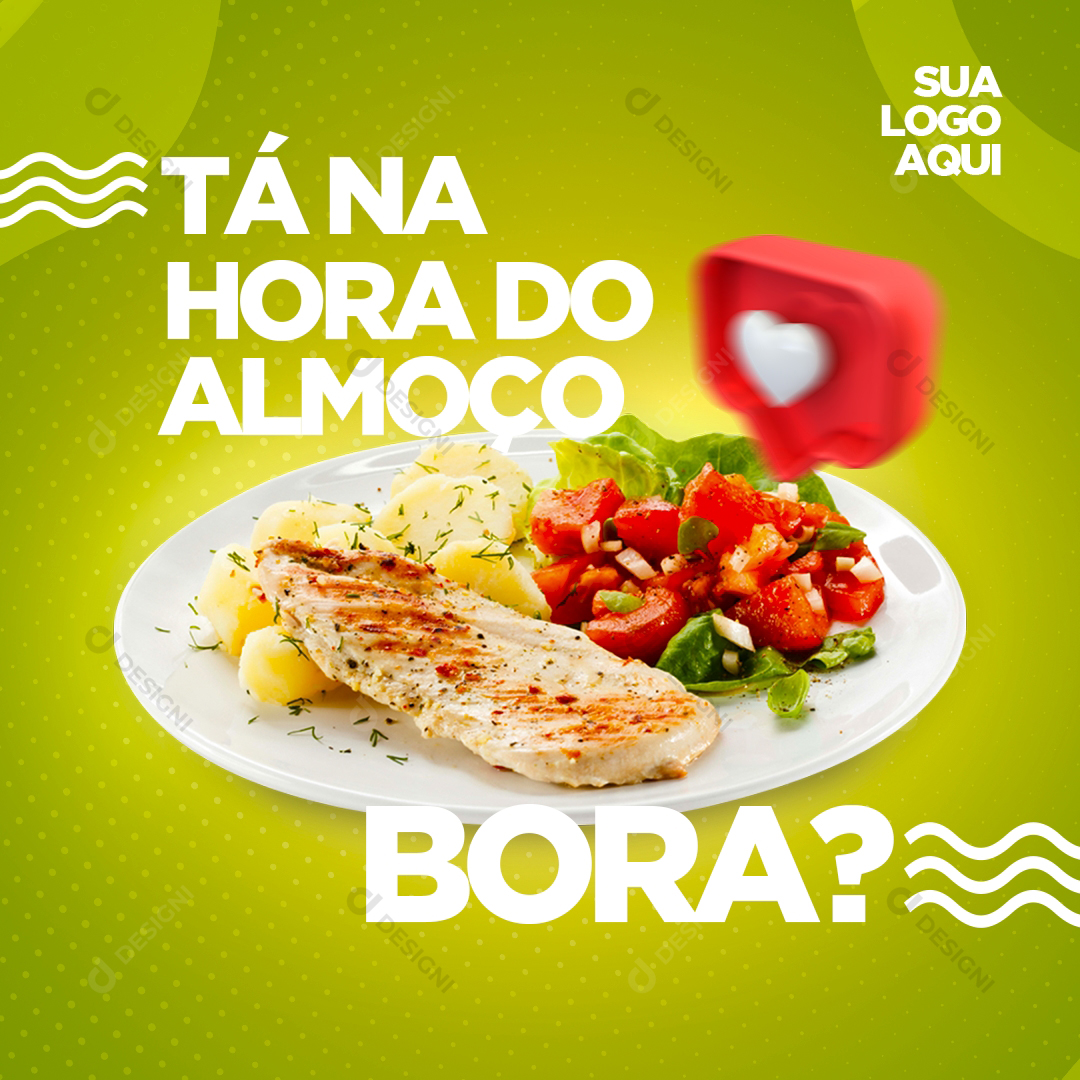 Comida Fit Social Media PSD Almoço Restaurante Prato