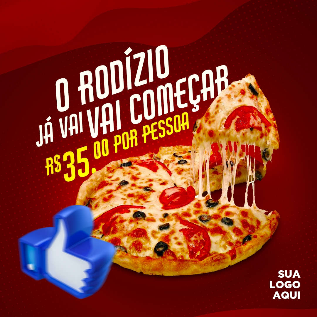 Rodízio PSD Social Media Pizzaria Comida