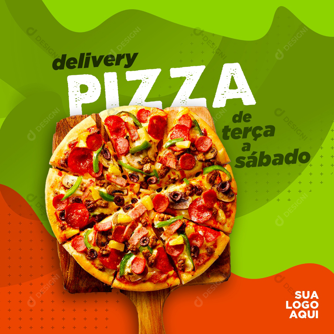 Delivery Pizzaria Social Media PSD Editável Comida