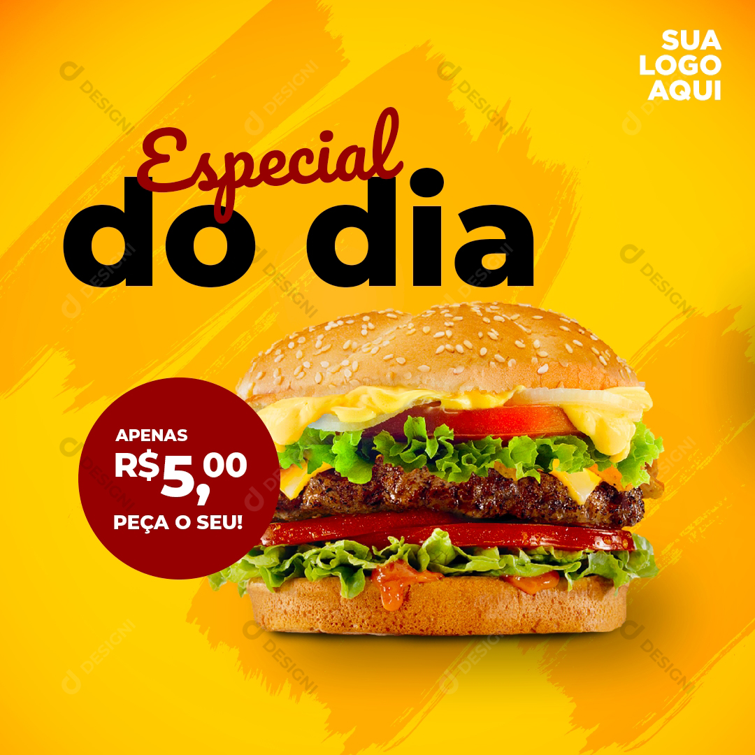 Hambúrguer Social Media PSD Promoção Hamburgueria Editável