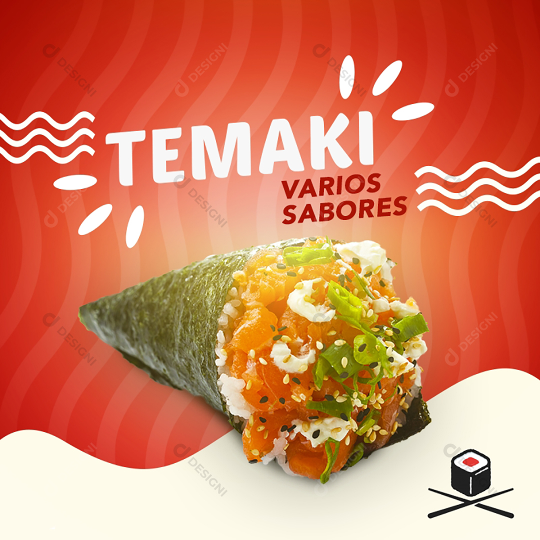 Temaki Social Media PSD Editável Comida