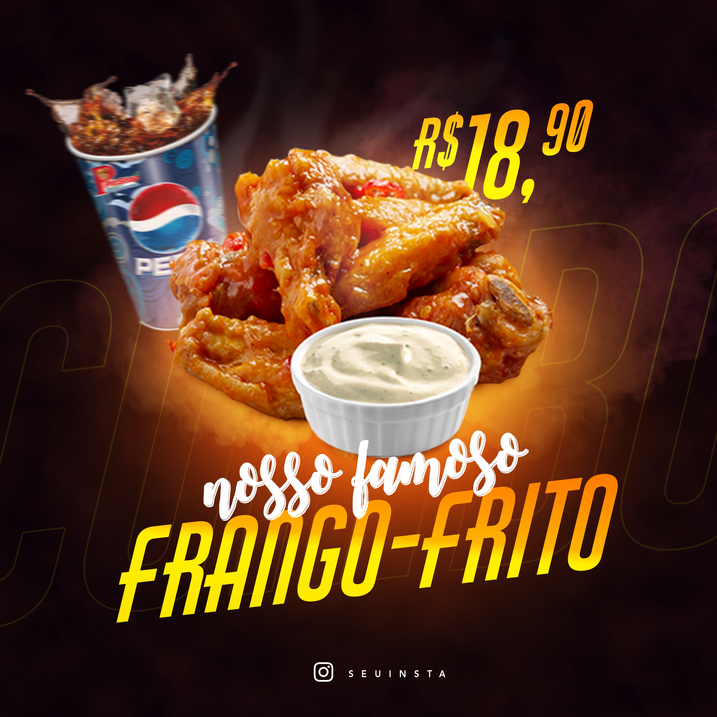 Frango Frito Social Media PSD Editável Comida
