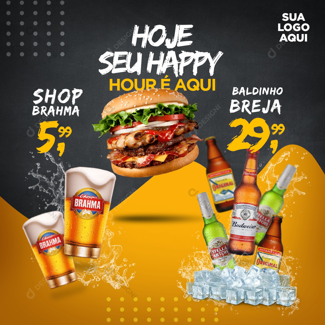 Hambúrguer Hamburgueria PSD Social Media Cerveja Bebidas Bares