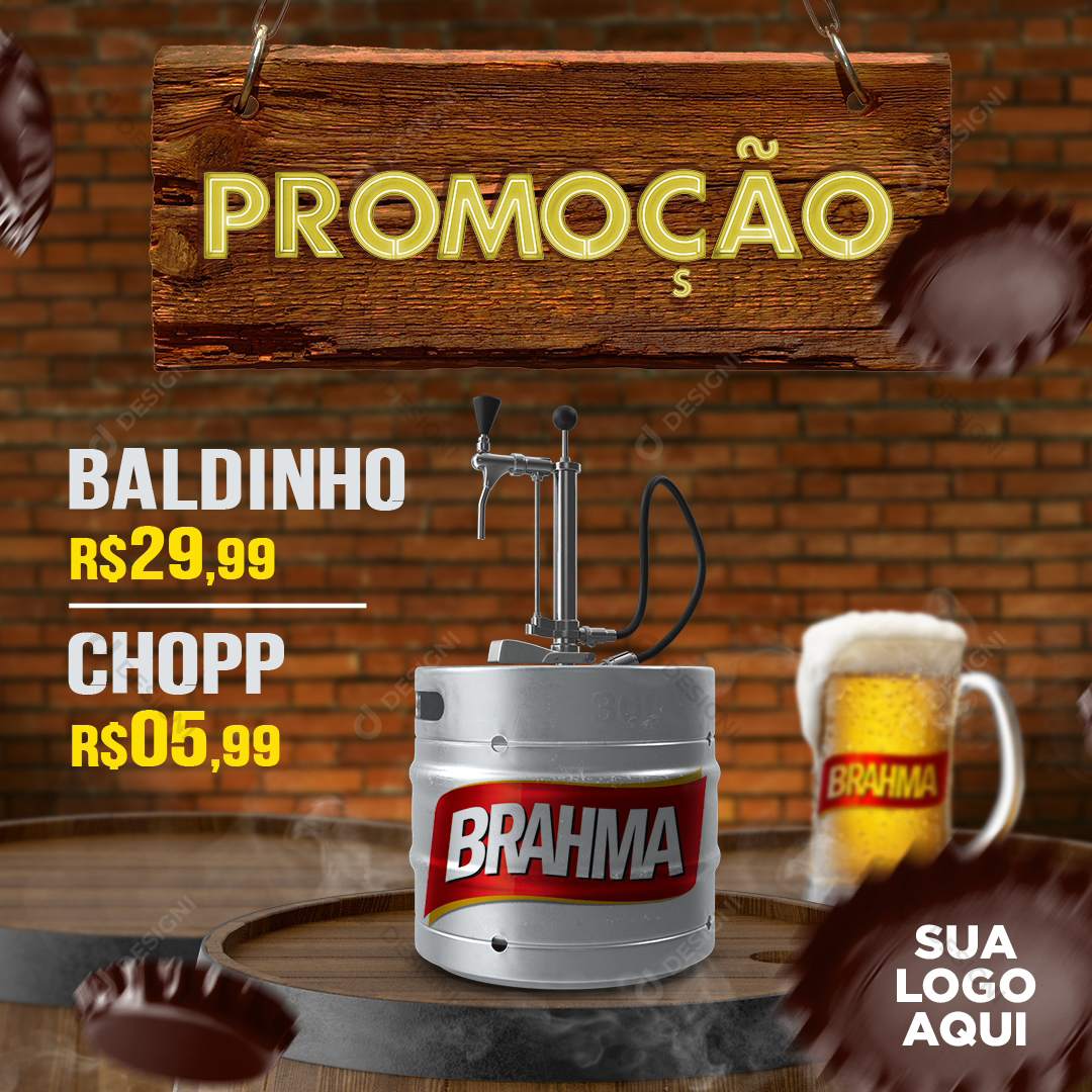 Chopp Cerveja Social Media PSD Editável Promoção Bebidas Bares