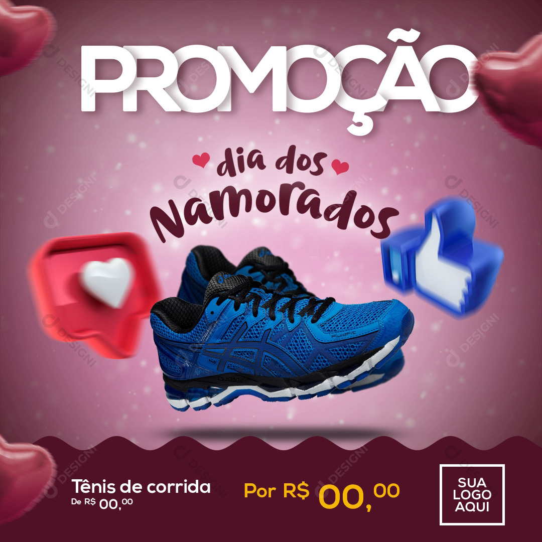 Promoção dia Dos Namorados Social Media PSD Tênis