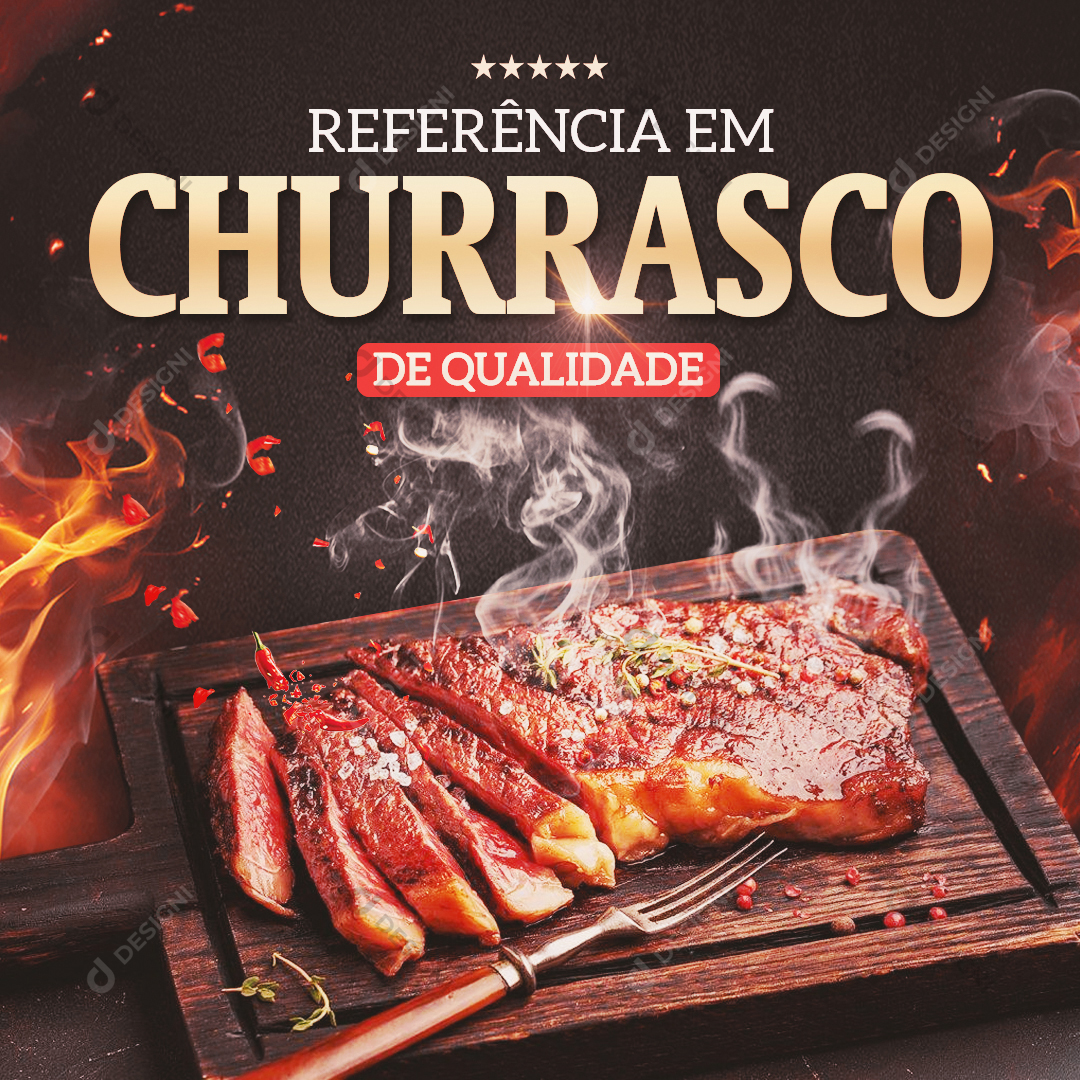 Churrasco Social Media PSD Churrascaria Carne Açougue Restaurante