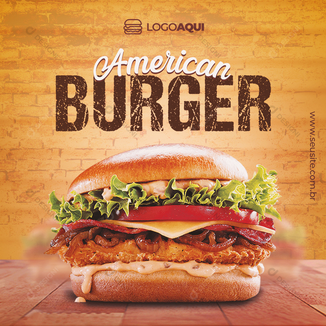Social Media PSD Hambúrguer Amrerican Burguer Hamburgueria Comida Editável