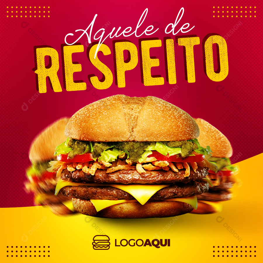 Hamburgeria Social Media PSD Editável Hamburguer Comida Post