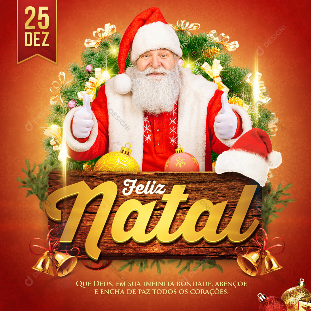 Social Media PSD Post Feliz Natal Editável Photoshop