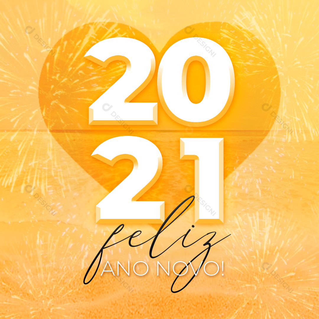 Feliz Ano Novo 2021 Social Media PSD Post Editável