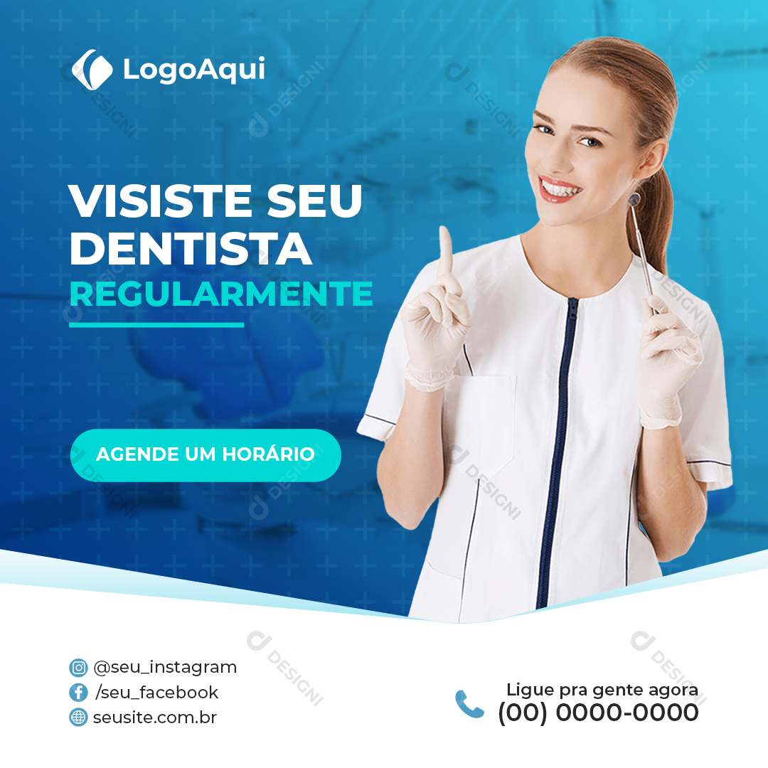 Dentista Social Media PSD Editável Saúde Dentes