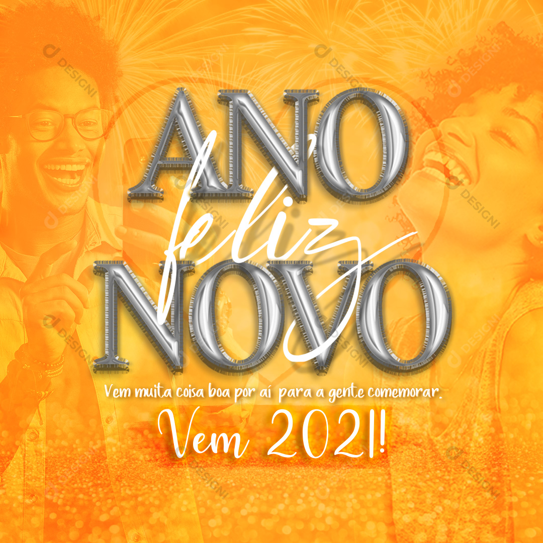 Social Media PSD Editável Vem 2021 Ano Novo Photoshop