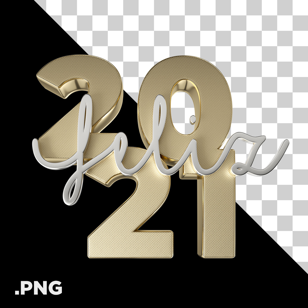 Feliz 2021 PNG Transparente Sem Fundo 3D