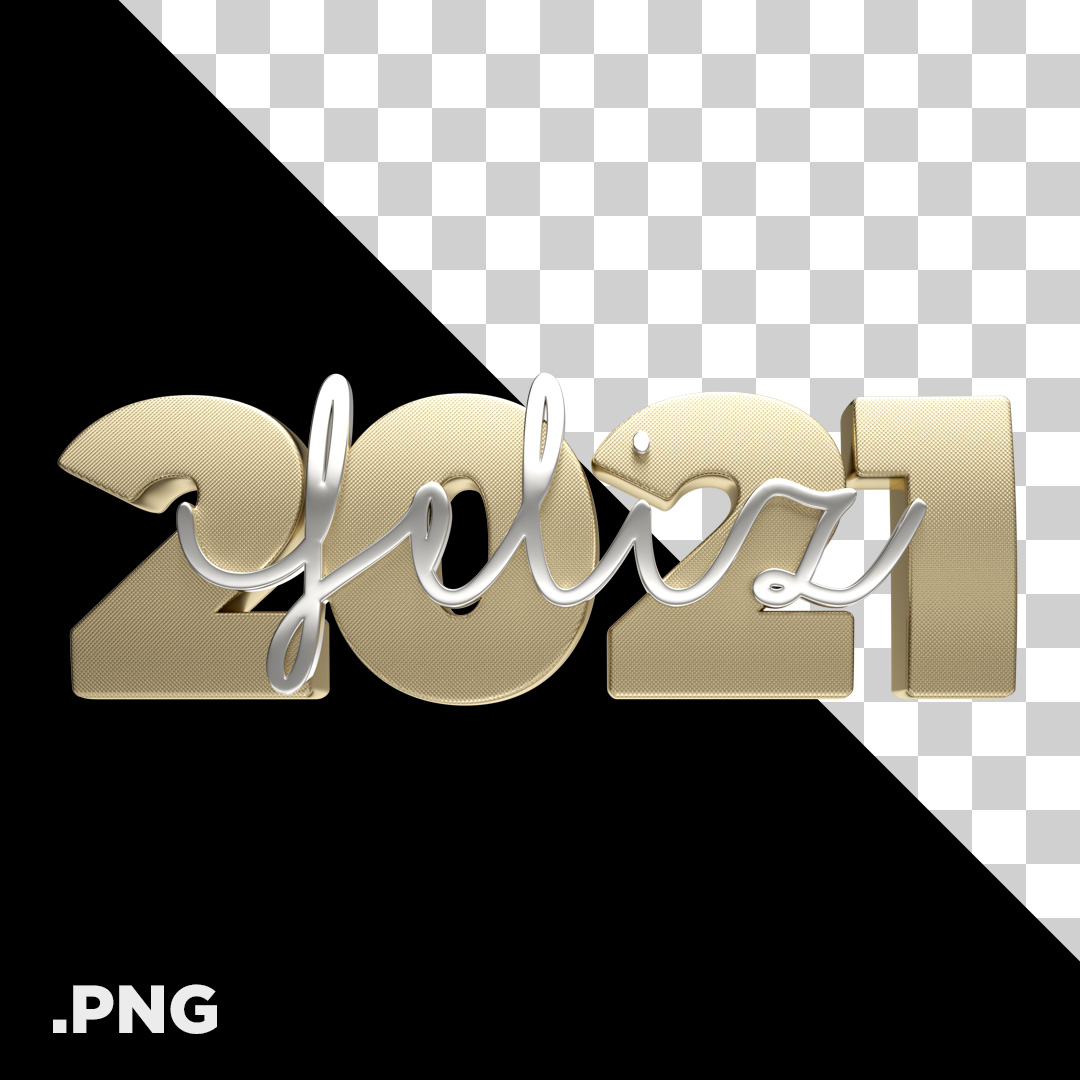 Feliz 2021 PNG Transparente Sem Fundo 3D