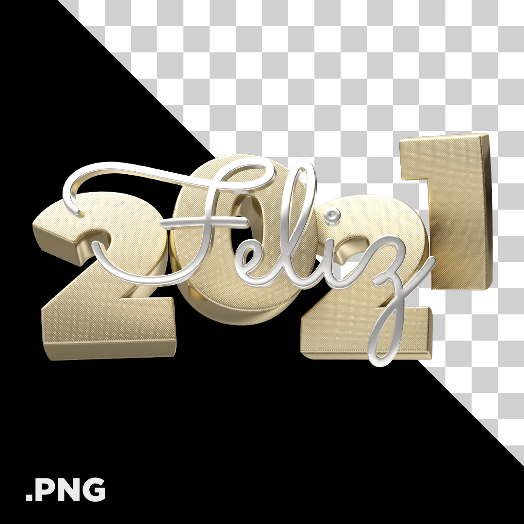 Feliz 2021 PNG Transparente Sem Fundo 3D