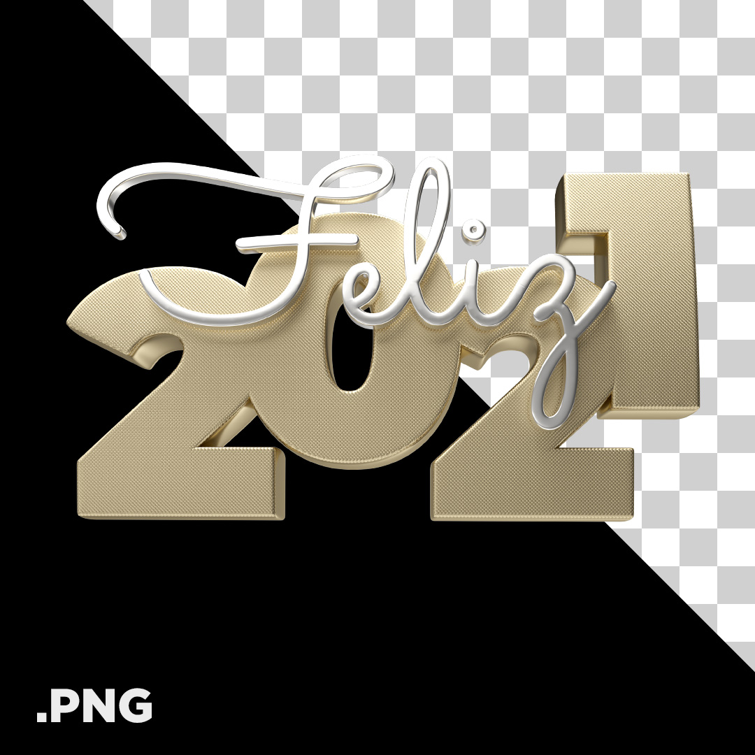 Feliz 2021 PNG Transparente Sem Fundo 3D