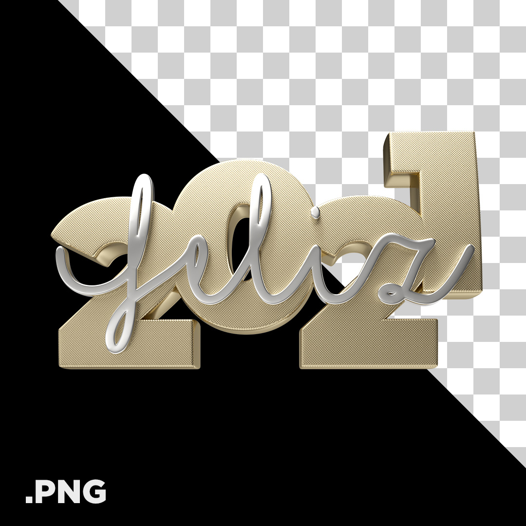 Feliz 2021 PNG Transparente Sem Fundo 3D
