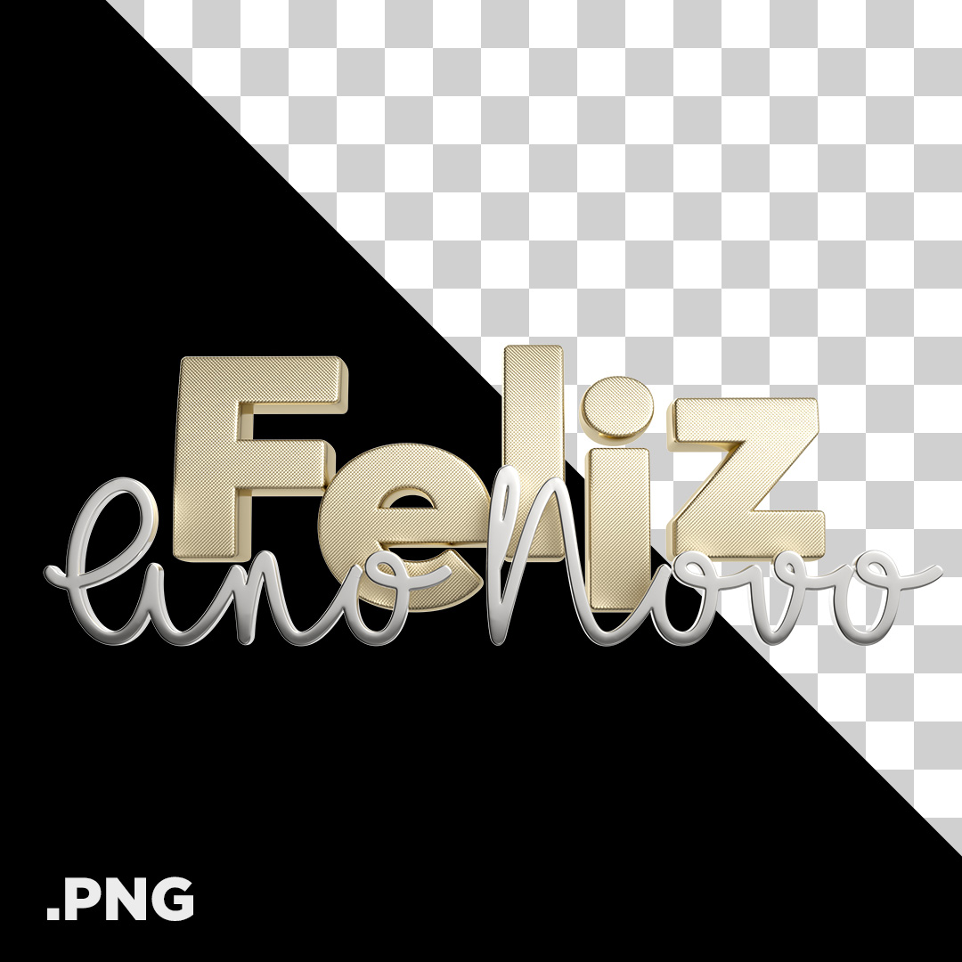 Feliz Ano Novo PNG Transparente Sem Fundo 3D