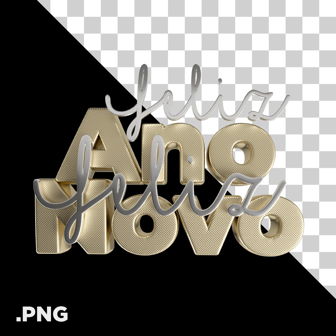Feliz Ano Novo PNG Transparente Sem Fundo 3D