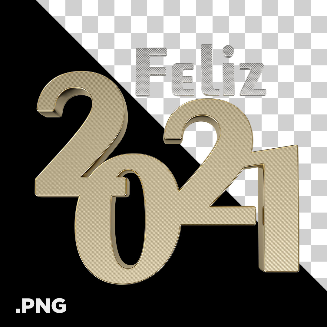 Feliz 2021 PNG Transparente Sem Fundo 3D