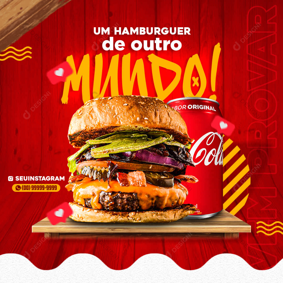 Social Media Hambúrguer Lanche Coca-Cola PSD Editável