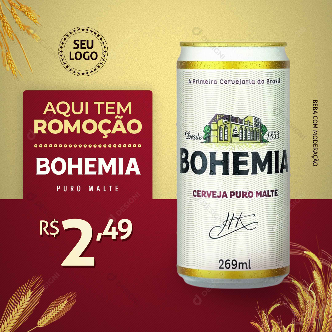 Cerveja Bohemia Social Media PSD Bares Bebidas