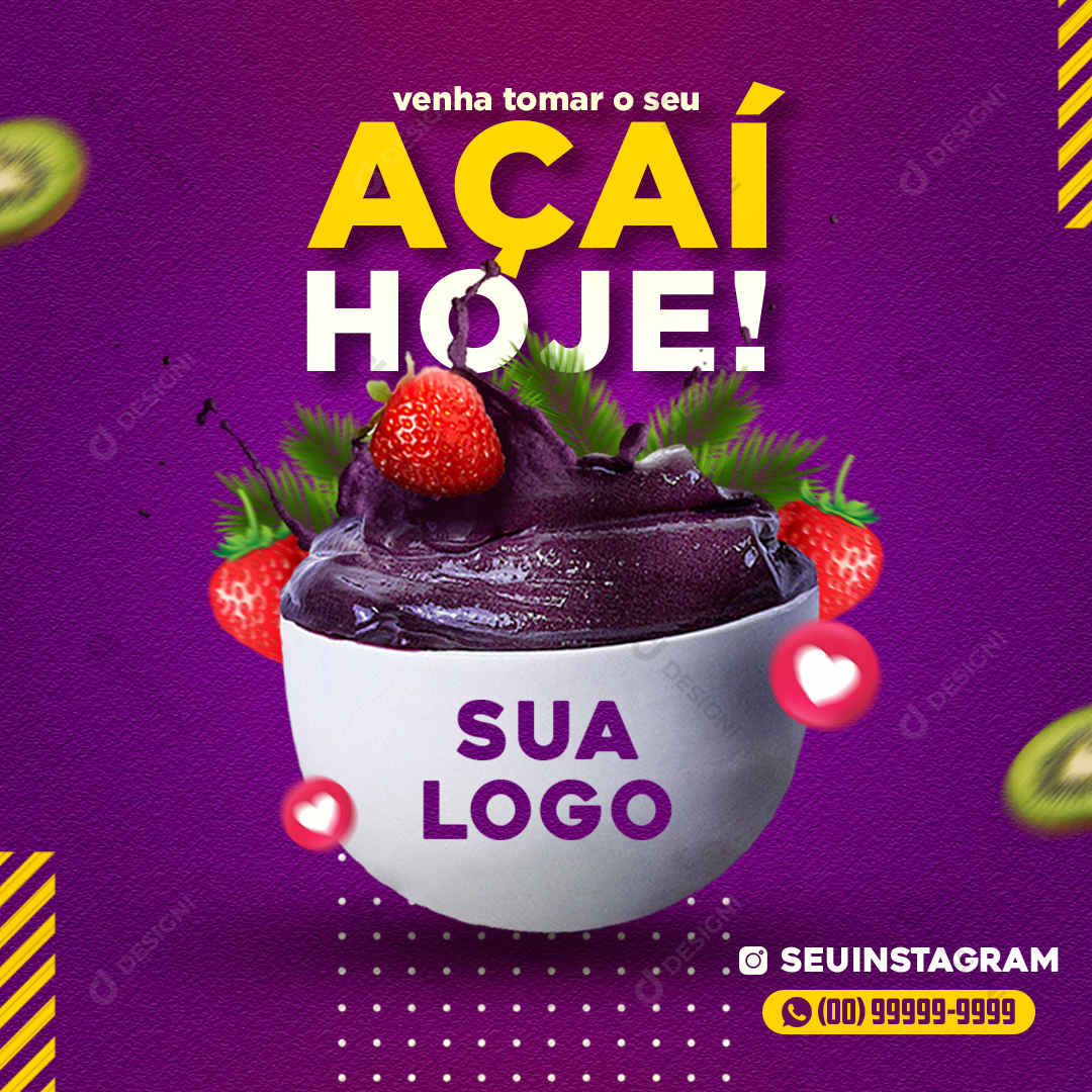 Açaí Social Media PSD Editável Açaiteria Sorveteria