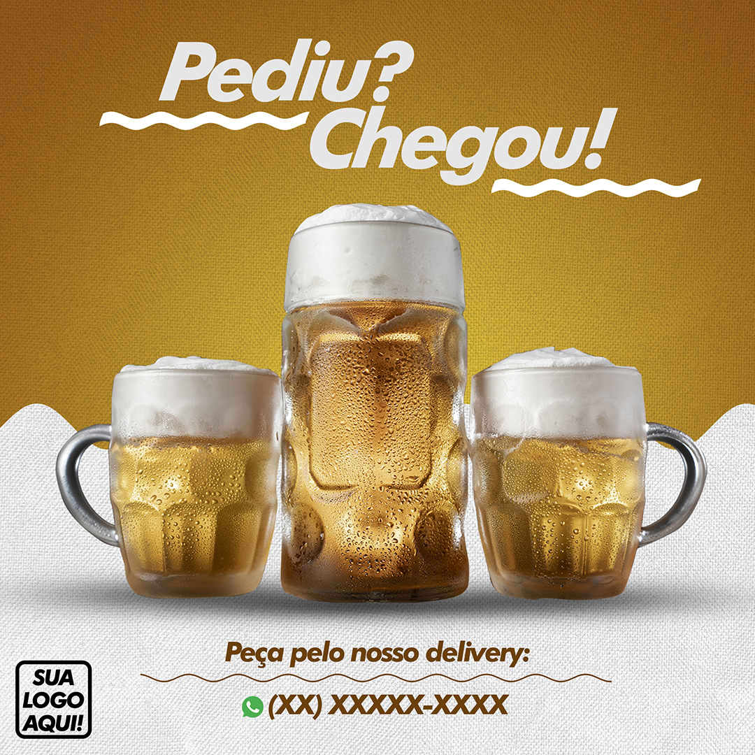 Chopp Social Media PSD Editável Bebidas Cerveja Bares