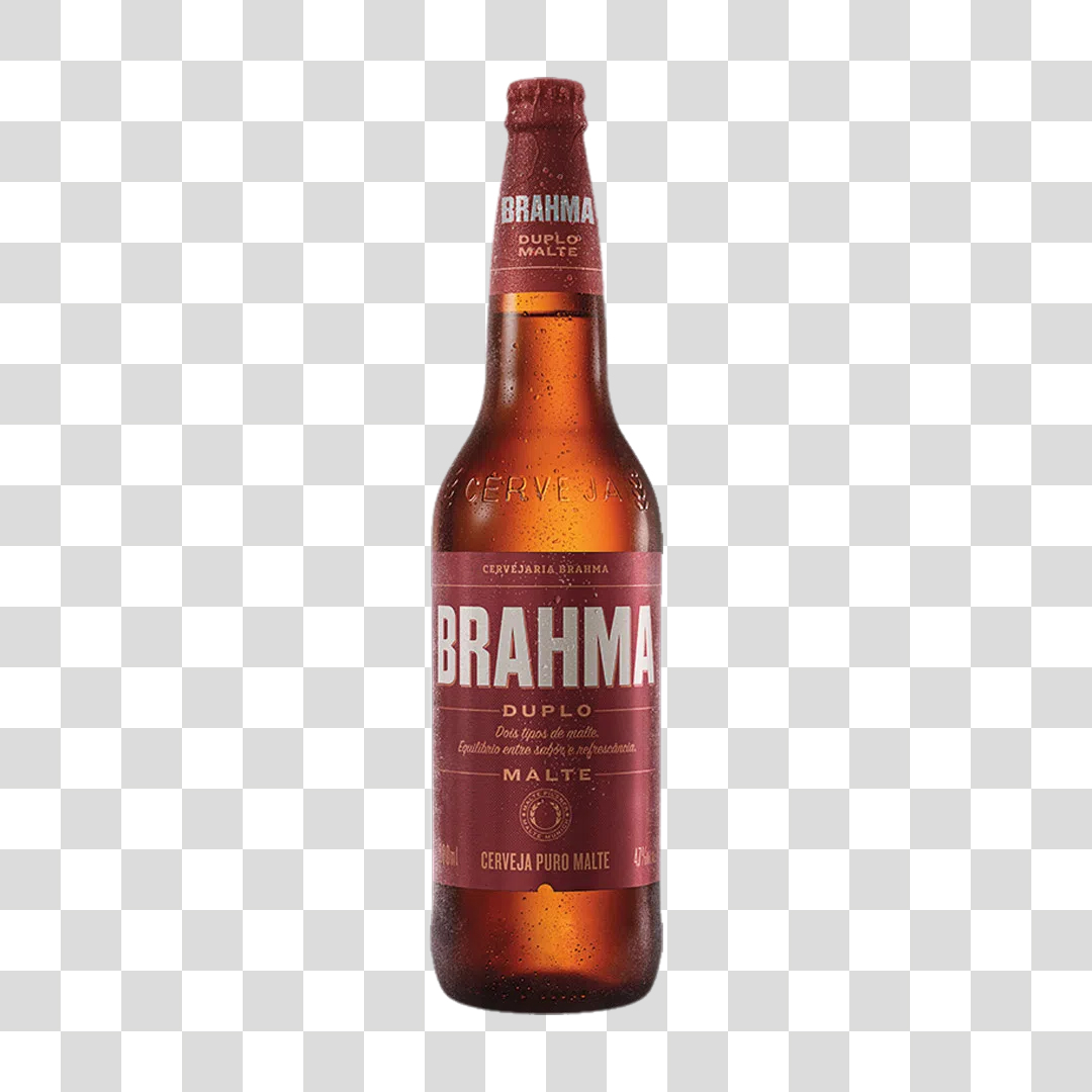 Garrafa de Cerveja Brahma Duplo Malte PNG Transparente Sem Fundo