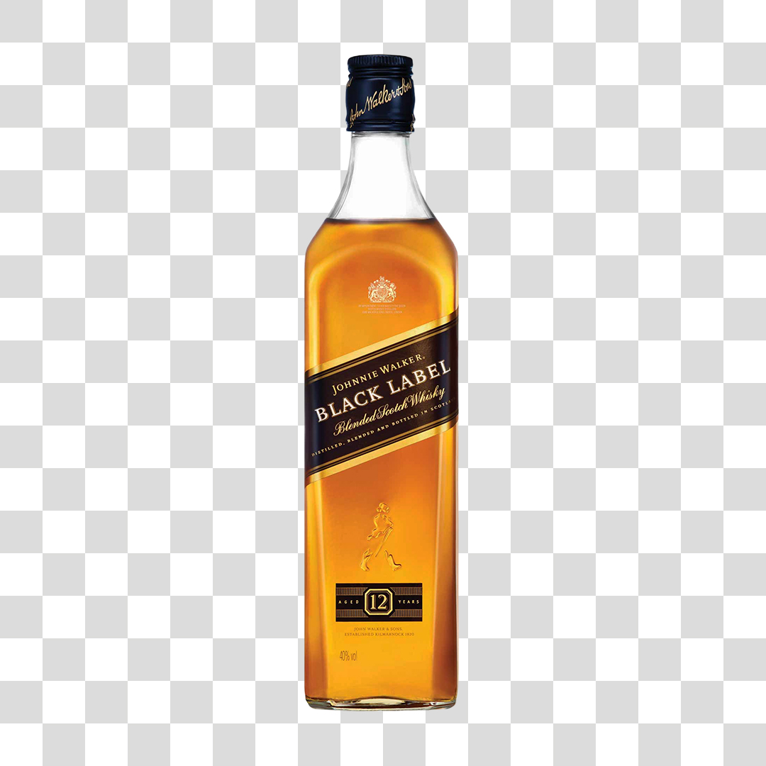 Whisky Black Label PNG Transparente Sem Fundo