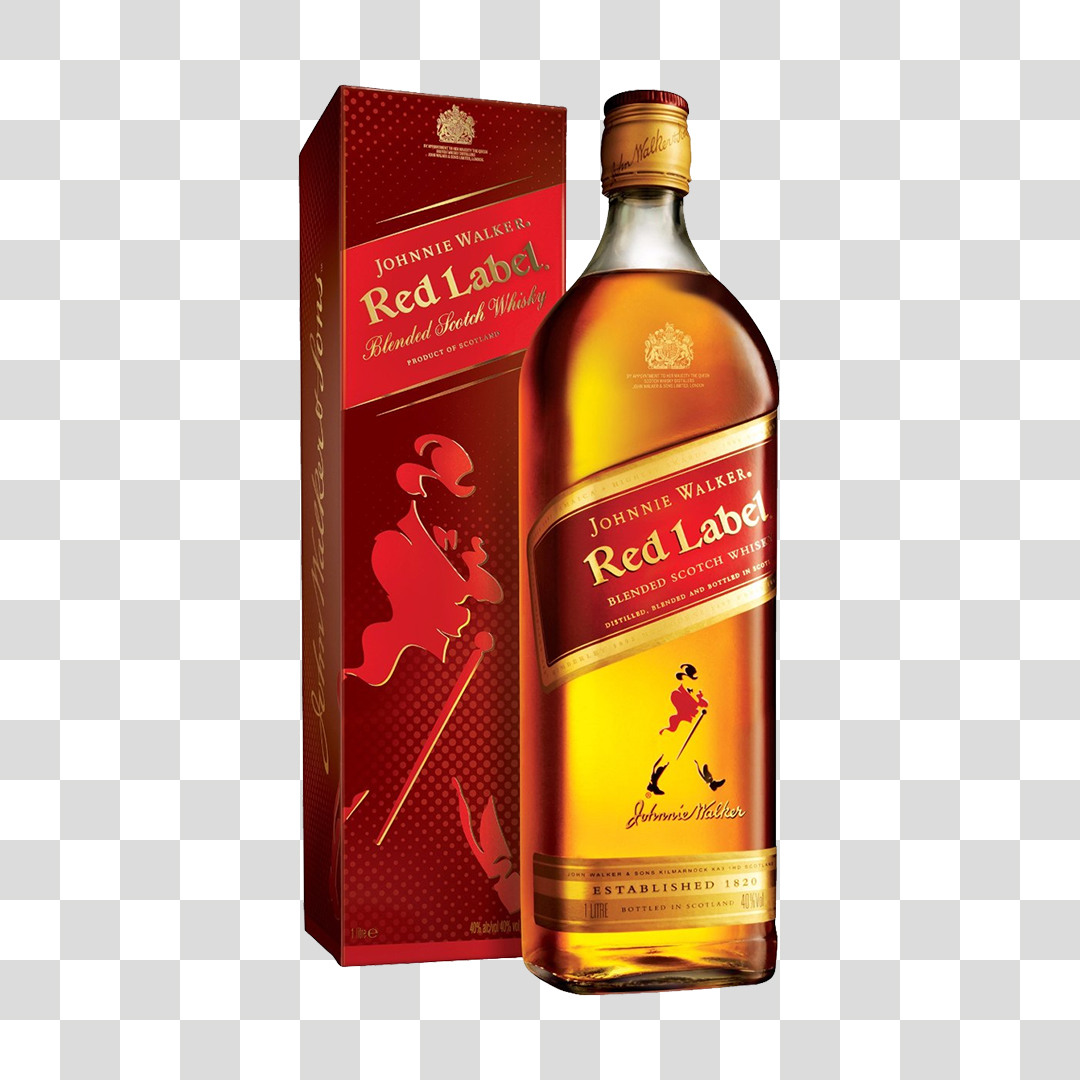 Whisky Red Label PNG Transparente Sem Fundo