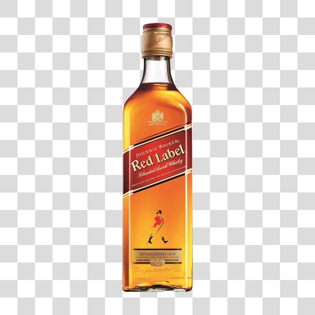 Whisky Red Label PNG Transparente Sem Fundo