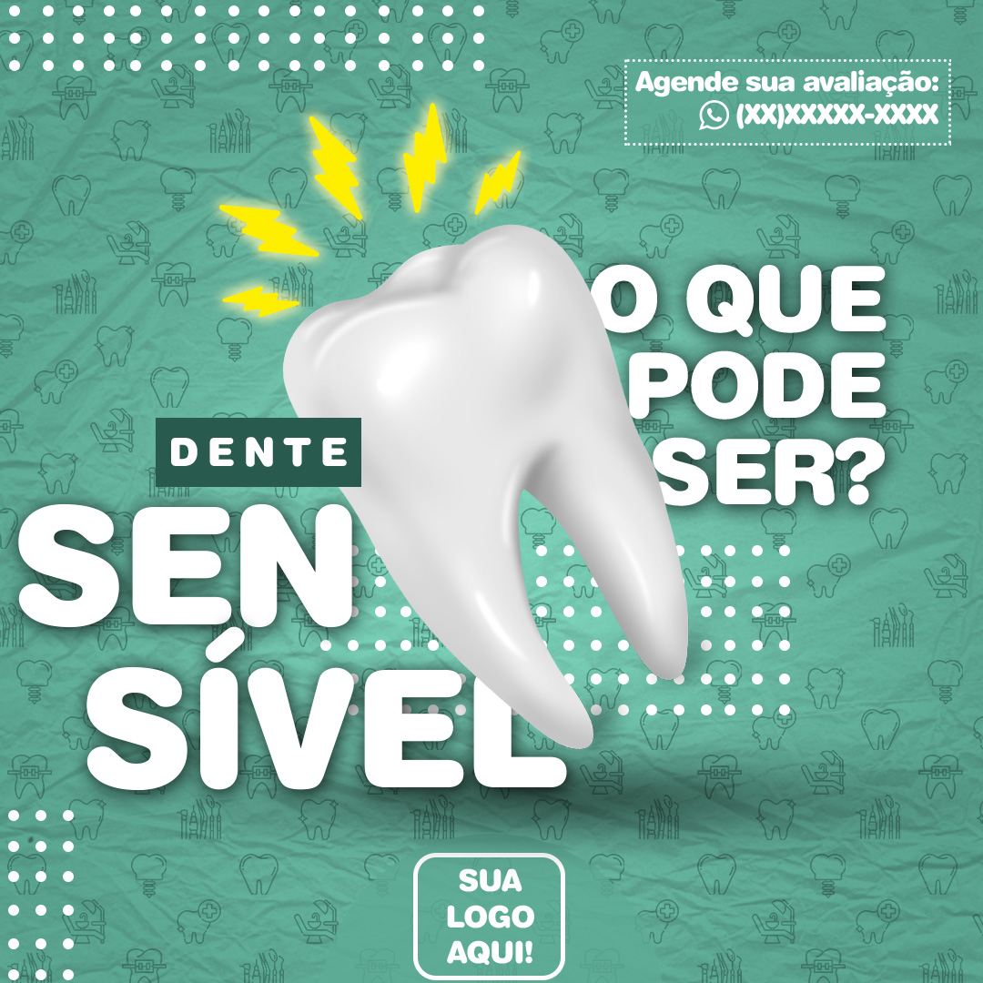 Dente Sensível Social Media PSD Editável Dentista