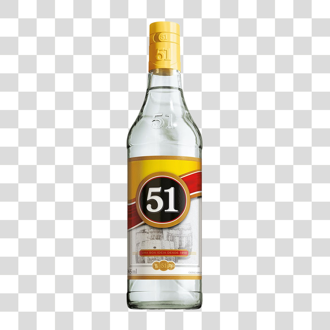 Garrafa de Cachaça 51 PNG Transparente Sem Fundo